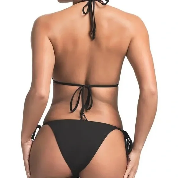 SKIMS Signature Swim Triangle Bikini Top with Logo Accents NWT Small Rare - Picture 3 of 9